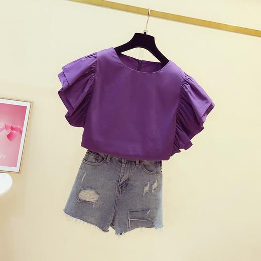 裁缝学苑 AG57女士百褶荷叶边飞飞袖圆领衬衫服装纸样裁剪图纸 商品图2