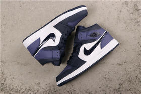 乔丹/Air Jordan AJ1 乔丹1代 乔1 乔丹1代中帮系列 Air Jordan 1 Mid “Sanded Purple” 货号：554724-445 乔1中帮黑紫脚趾