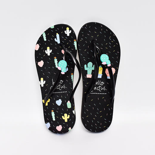 女士夹脚拖外穿夏ins甜美可爱仙人掌平底人字拖PS20806 商品图4