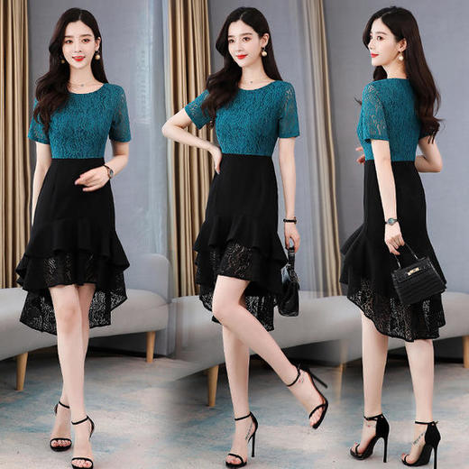 XP-HBLJR8152蕾丝修身鱼尾连衣裙潮 商品图1