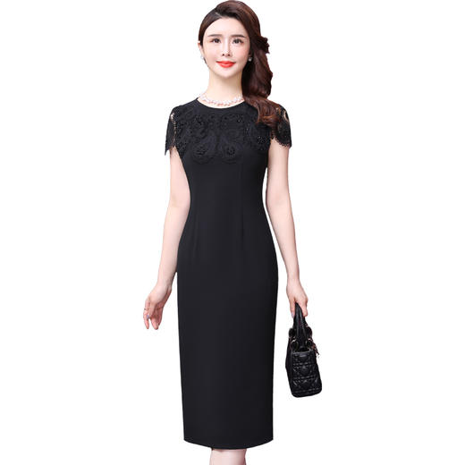 WXY-W-CD-20810新款法式收腰流行显瘦洋气蕾丝贵夫人连衣裙 商品图4