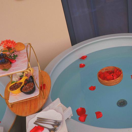 【玉台大露台双床套房/茅君高楼层大床套房】月泉湖居 一房一厅带2个网红私家温泉缸 商品图3