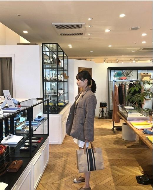 【女士手提公文包OL职业条纹】购物袋简约方形帆布大包包托特包箱包 商品图2