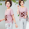 JR-Q8TA924CF休闲中老年女装夏装大码棉麻两件套 商品缩略图1