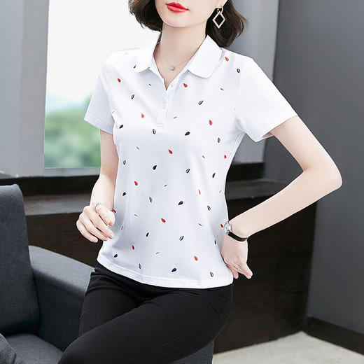 AYX-AL617857490384夏季新款宽松棉质中年妈妈网红超火运动棉T恤 商品图1