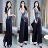 WZNH-GJC2076P90夏新款气质显瘦垂感阔腿裤洋气时髦减龄两件套潮 商品缩略图1
