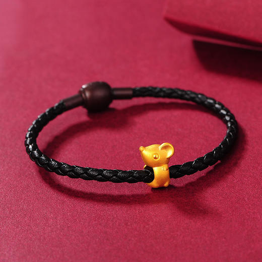 cgc中银金行黄金吊坠足金手串生肖鼠手串手链金福鼠本命年礼物dsza