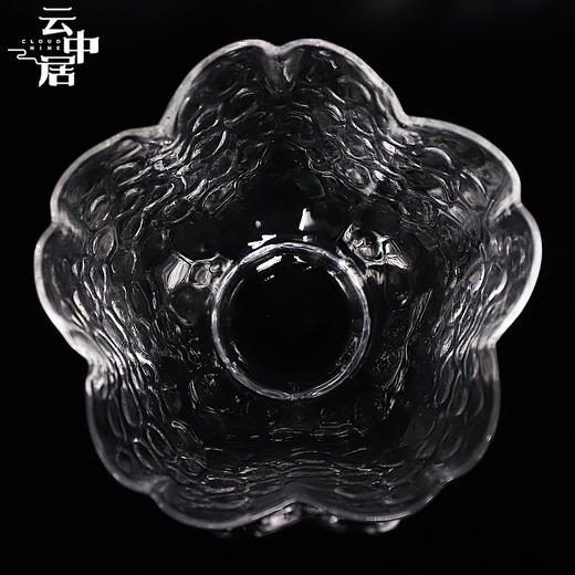 云中居 手工锤纹玻璃品茗杯 梅花杯 商品图1