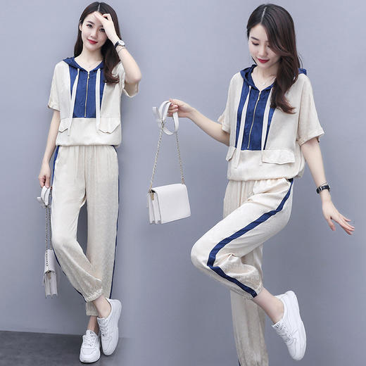 WZNH- ANY208新款运动休闲两件套洋气小个子搭配显高时尚卫衣 商品图0