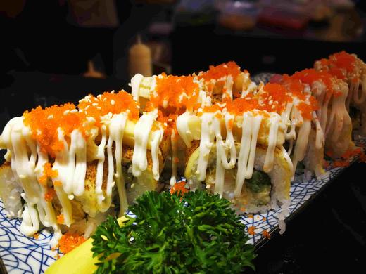 寿司芝士榴莲卷配料榴莲芝士鱼籽黄瓜炸虾