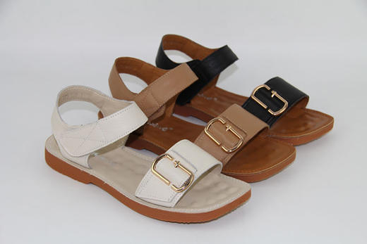 夏季新款豪行真皮舒适休闲时尚平底露趾凉鞋女鞋28222101 商品图3