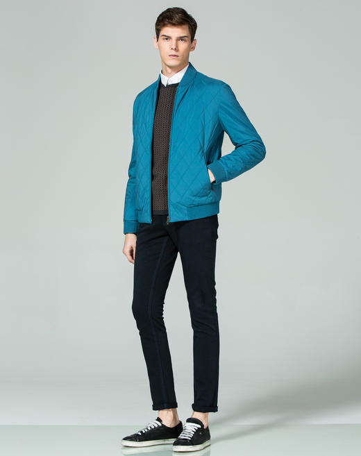 Marco Azzali 蓝绿色棒球领夹克款棉服 M3506600 商品图3