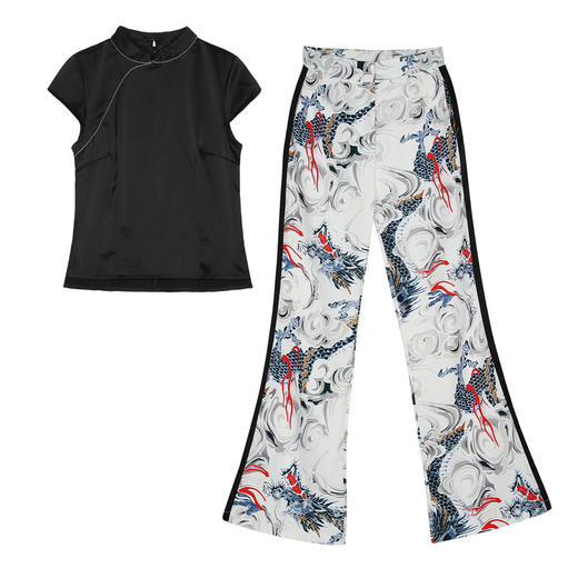 WZNH-MJYY8028潮流新品气质个性优雅修身中国风两件套 商品图4