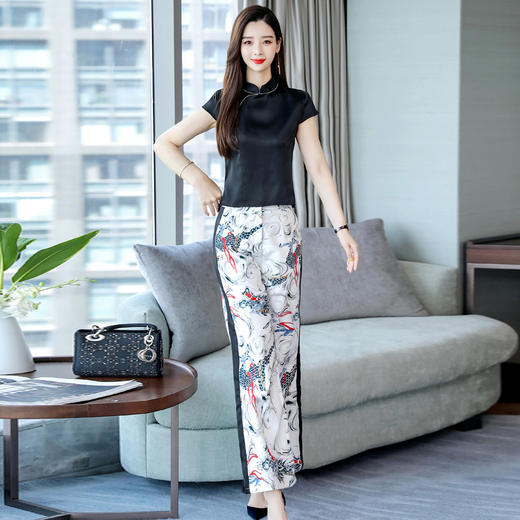 WZNH-MJYY8028潮流新品气质个性优雅修身中国风两件套 商品图3