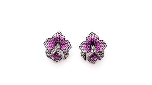 ONLY系列 蕙质 · 粉色蓝宝石和钻石耳钉 商品图0