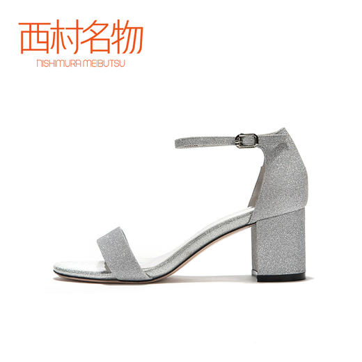 西村名物夏季新品一字绑带凉鞋中跟X272G20001 商品图2