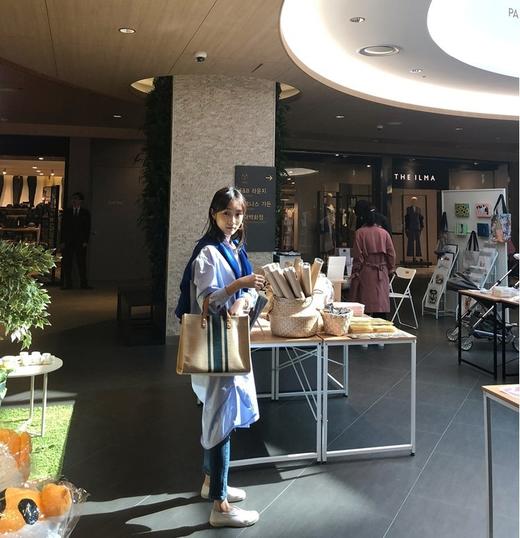 【女士手提公文包OL职业条纹】购物袋简约方形帆布大包包托特包箱包 商品图1