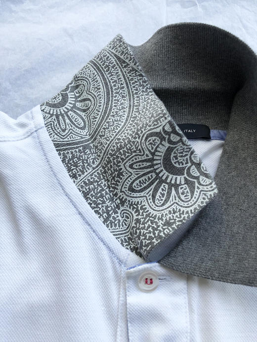 Marco Azzali 意大利成衣进口白色撞色领短袖POLO衫 T3673300 商品图2