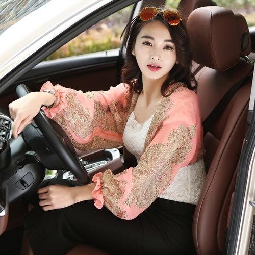 WZNH-DMGY7779（防晒必备）长袖简约时尚百搭随性个性防晒衣披肩 商品图3