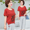 JR-Q8TA924CF休闲中老年女装夏装大码棉麻两件套 商品缩略图0
