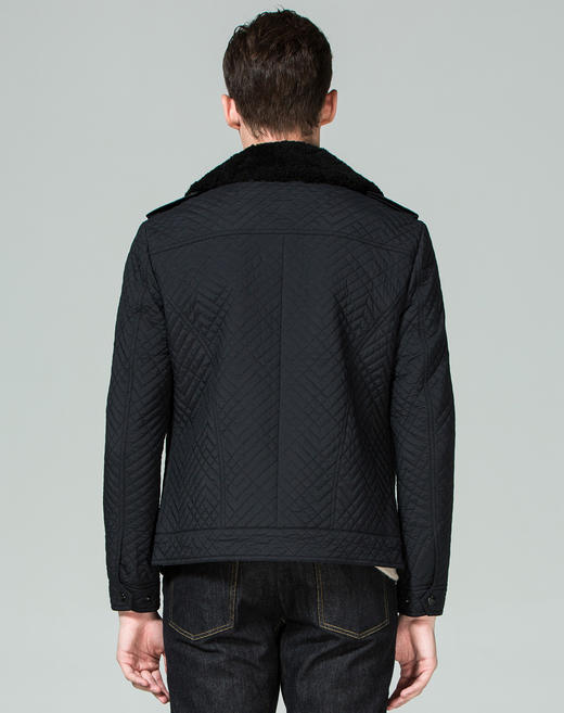 Marco Azzali 藏青斜门襟绗棉棉服 M3509200 商品图2