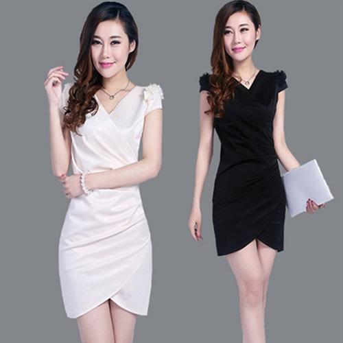 XK-LDS8800-2潮流新品个性简约舒适修身肩花连衣裙 商品图0