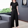 AHM-glhm8999新款大码胖mm时髦显瘦休闲洋气阔腿裤两件套 商品缩略图2