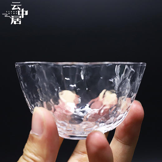 云中居 手工锤纹玻璃品茗杯 梅花杯 商品图3