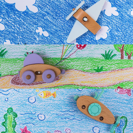 ruralscape 木制玩具 交通系列 汽车潜水艇飞机三款可选 商品图2