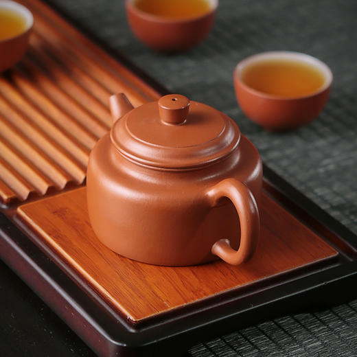 【紫砂壶】【德钟壶】朱泥 紫砂壶 家用紫泥如意西施泡茶壶茶具 商品图1