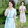 YMS-NAF9201妈妈雪纺洋气连衣裙新款中老年气质收腰过膝裙子 商品缩略图0