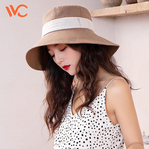 现货  正版授权韩国VVC渔夫帽女大号防晒大沿帽百搭日系防紫外线蝴蝶结盆帽(803) 商品图0