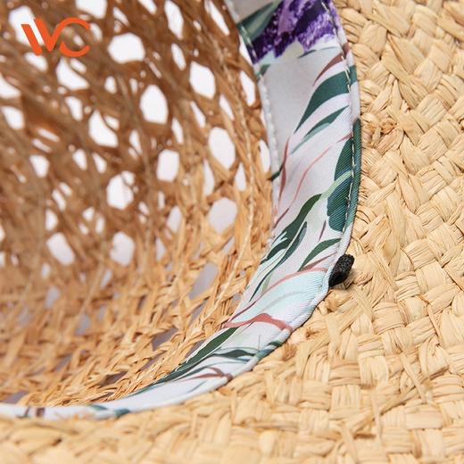 现货~正版授权韩国VVC草帽遮阳帽女沙滩大帽檐防晒帽出游镂空帽子太阳帽(832) 商品图3