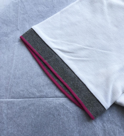 Marco Azzali 意大利成衣进口白色撞色领短袖POLO衫 T3673300 商品图1