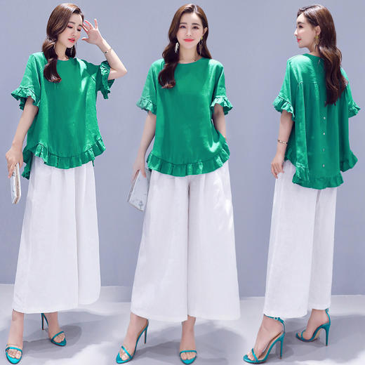 WZNH-WJ20369简约时尚潮流短袖宽松两件套装 商品图2