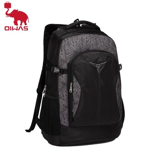 爱华仕 大容量背包 双肩包 学生书包 运动休闲男女包 OCB4000M黑色/蓝色  商品图2