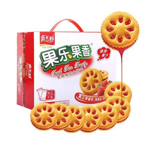 嘉士利果乐果香草莓味夹心饼干680g 商品图0