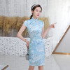 WXG-20-B复古清新优雅改良桑蚕丝旗袍 商品缩略图2