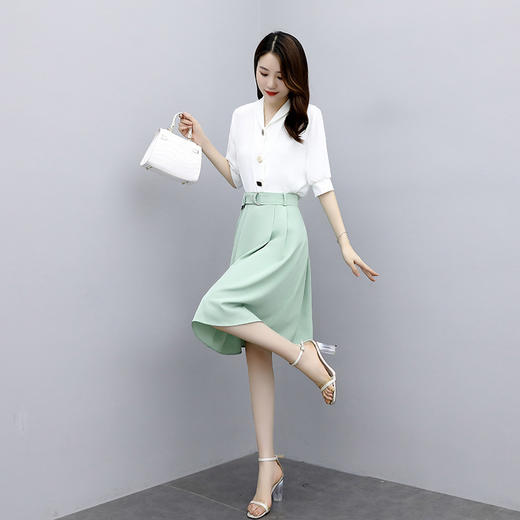 WZNH-JYSU6682矮小个子新款气质收腰显瘦短袖连衣裙 商品图4