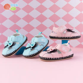 贝贝怡女童夏季透气软底凉鞋宝宝小公主学步鞋婴儿0一1岁机能鞋子192X108

