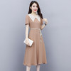 WZNH-WX80399新款OL气质女装雪纺短袖翻领A字连衣裙 商品缩略图3