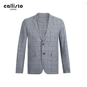 callisto亚麻格纹休闲便西 SPFJK079LG