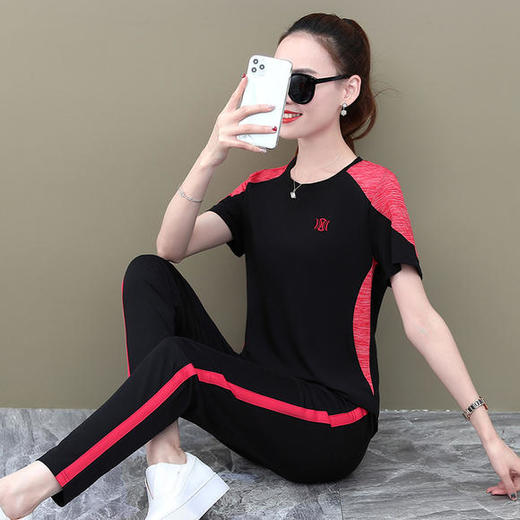 SP-1736A2081休闲时尚显瘦两件套运动套装 商品图3