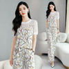 KY-YLFS8705-1夏季新款时尚印花阔腿裤套装 商品缩略图1
