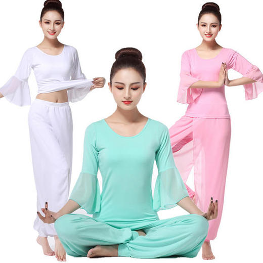 新款瑜伽健身服雪纺修身舞蹈表演服 商品图4