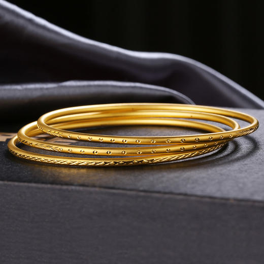 cgc中银金行珠宝首饰黄金足金光面砗花手镯硬金黄金手镯女款dsga0005