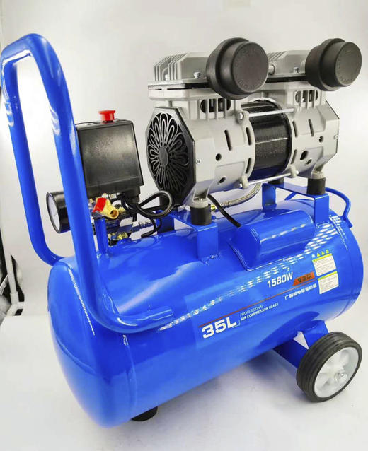 二级无油空压机，35L上气48秒，速度杠杠的，质量绝对可靠，功率1580W，（整机）发快递箱子压坏变形，不予受理。 商品图3