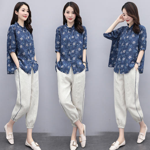 WZNH-XZYHC2066优雅时尚气质潮流短袖两件套 商品图4