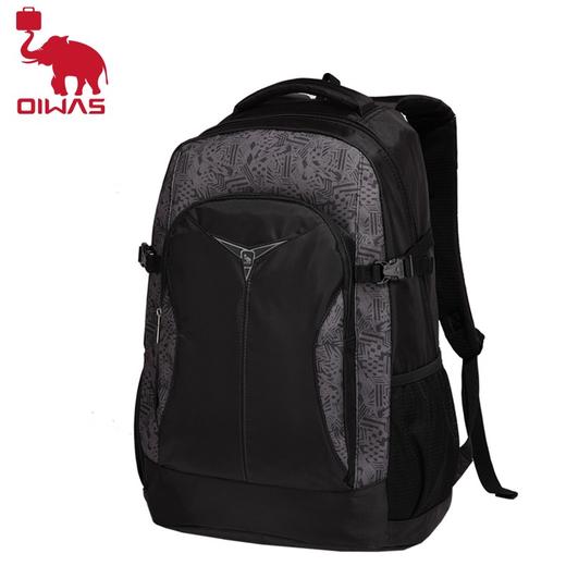 爱华仕 大容量背包 双肩包 学生书包 运动休闲男女包 OCB4000M黑色/蓝色  商品图3