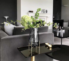 现代简约金属铁架玻璃大花瓶